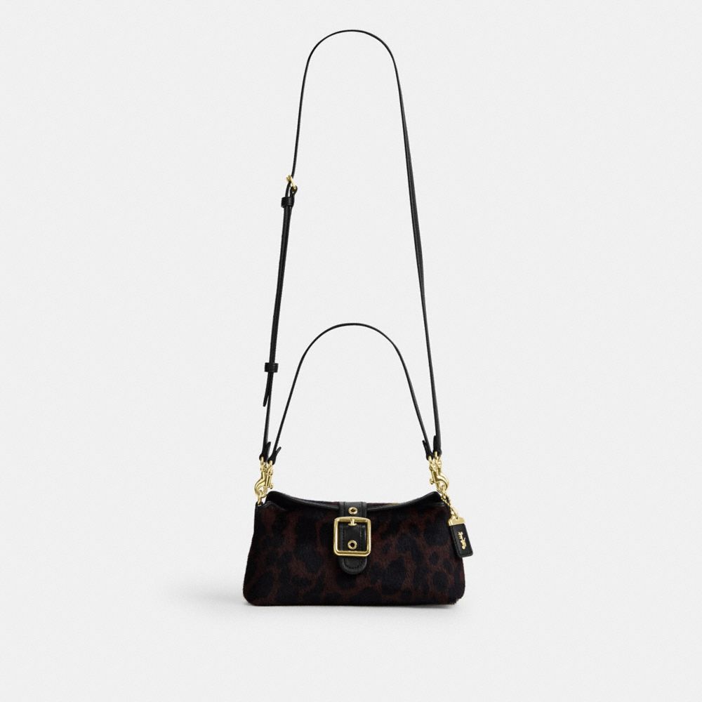 ABBIE SHOULDER BAG IN HAIRCALF WITH LEOPARD PRINT