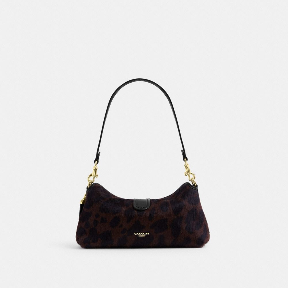 ABBIE SHOULDER BAG IN HAIRCALF WITH LEOPARD PRINT