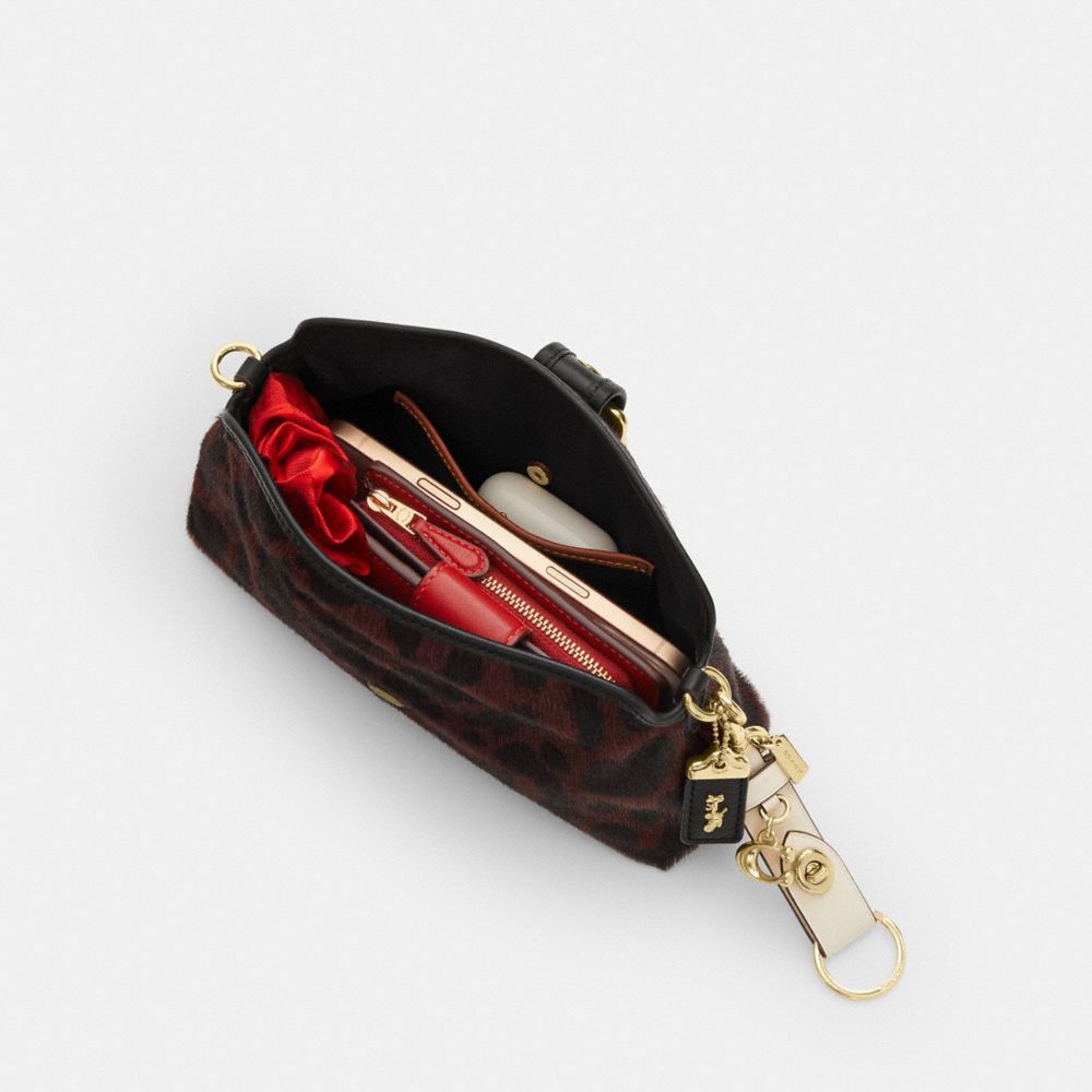 ABBIE SHOULDER BAG IN HAIRCALF WITH LEOPARD PRINT
