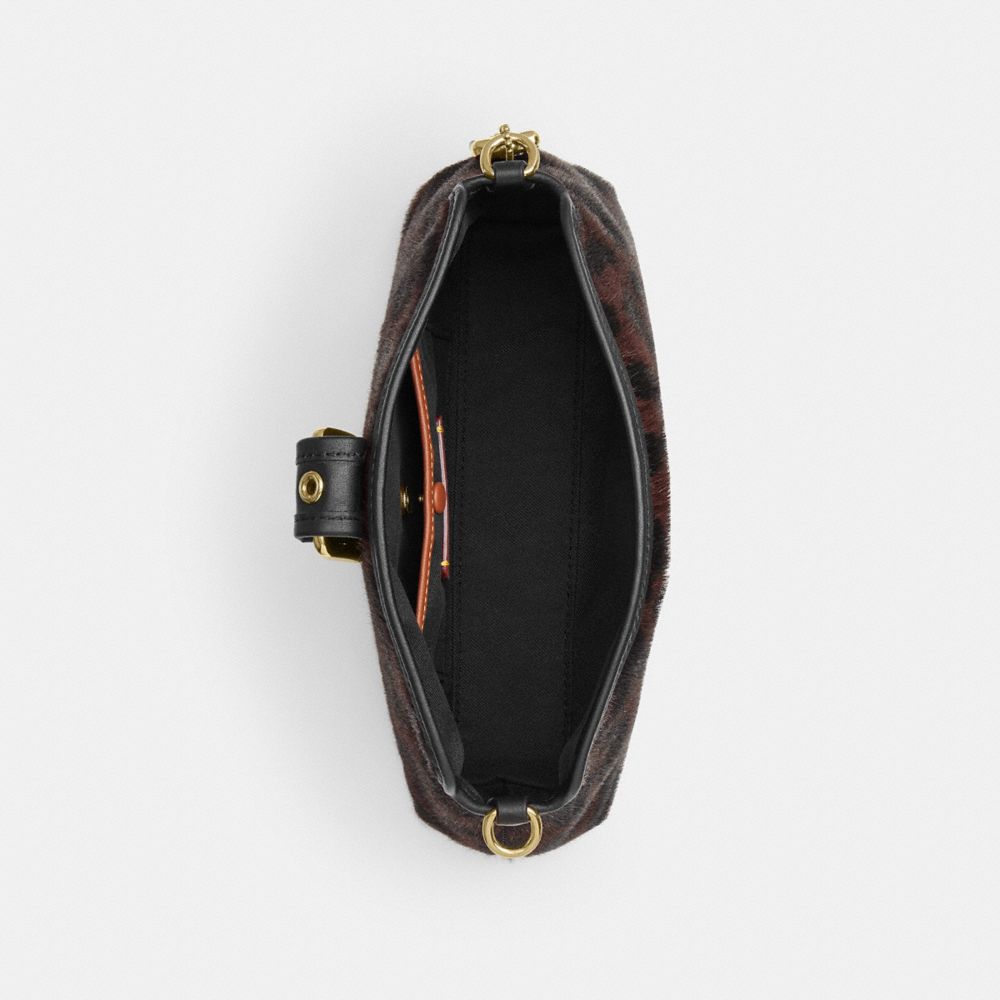 ABBIE SHOULDER BAG IN HAIRCALF WITH LEOPARD PRINT