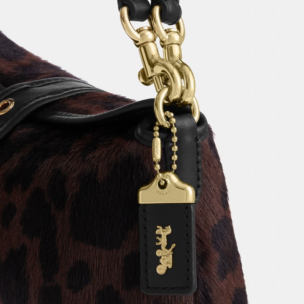 ABBIE SHOULDER BAG IN HAIRCALF WITH LEOPARD PRINT