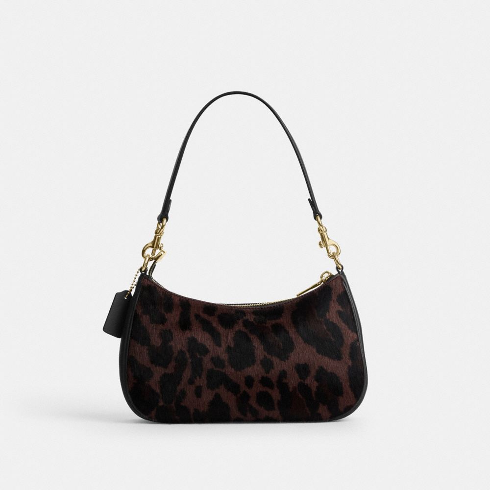 TERI SHOULDER BAG IN HAIRCALF WITH LEOPARD PRINT