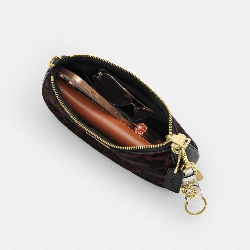 TERI SHOULDER BAG IN HAIRCALF WITH LEOPARD PRINT