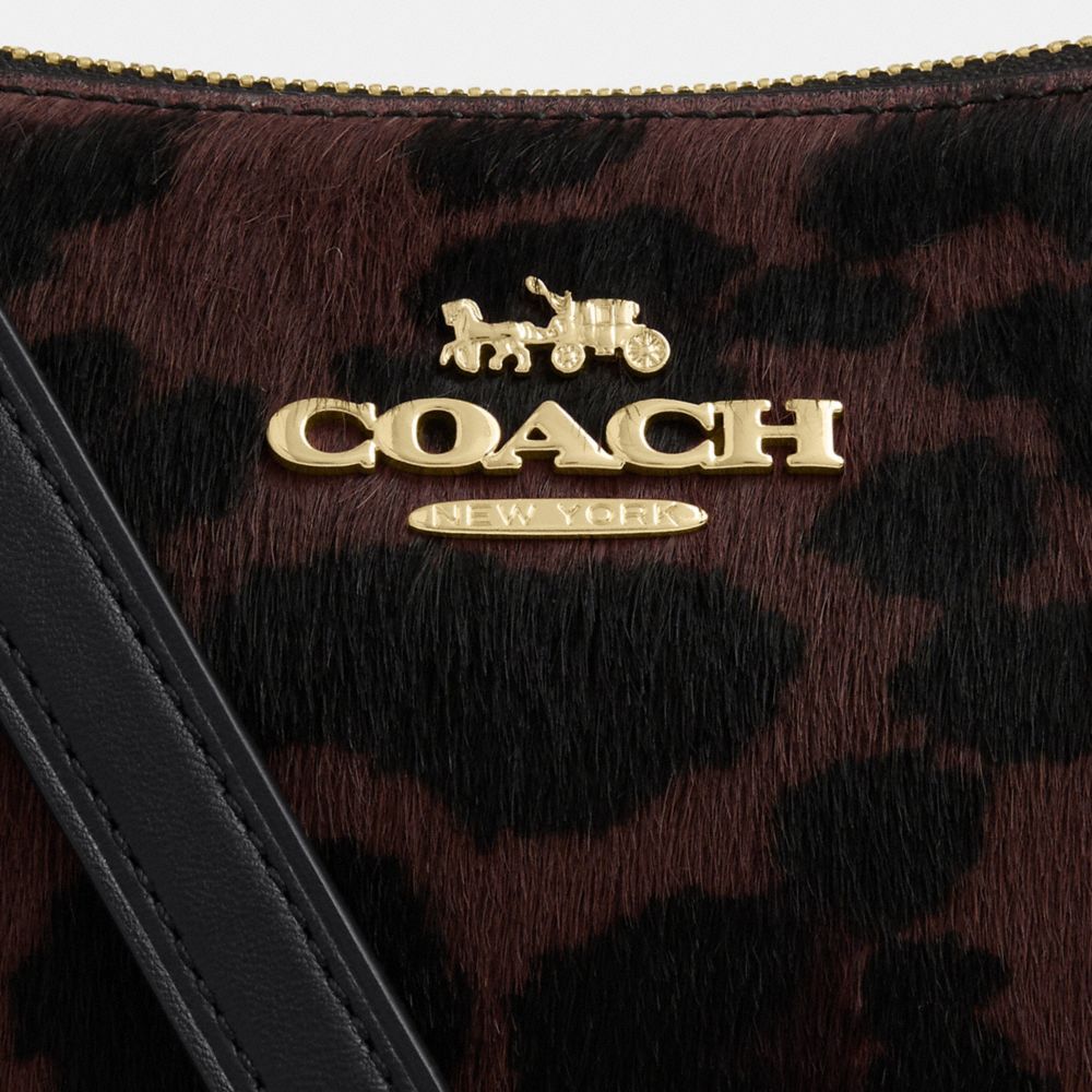 TERI SHOULDER BAG IN HAIRCALF WITH LEOPARD PRINT