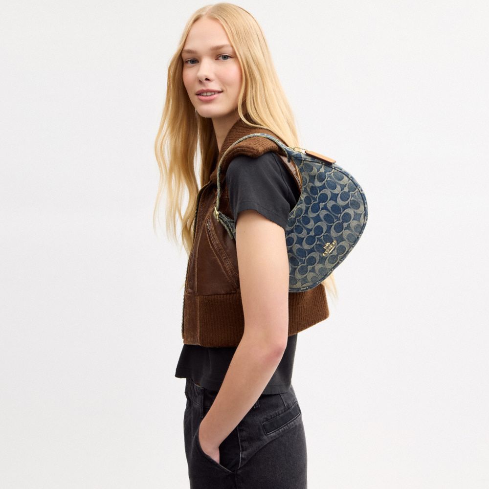 EMILY SHOULDER BAG IN SIGNATURE REGENERATIVE COTTON DENIM