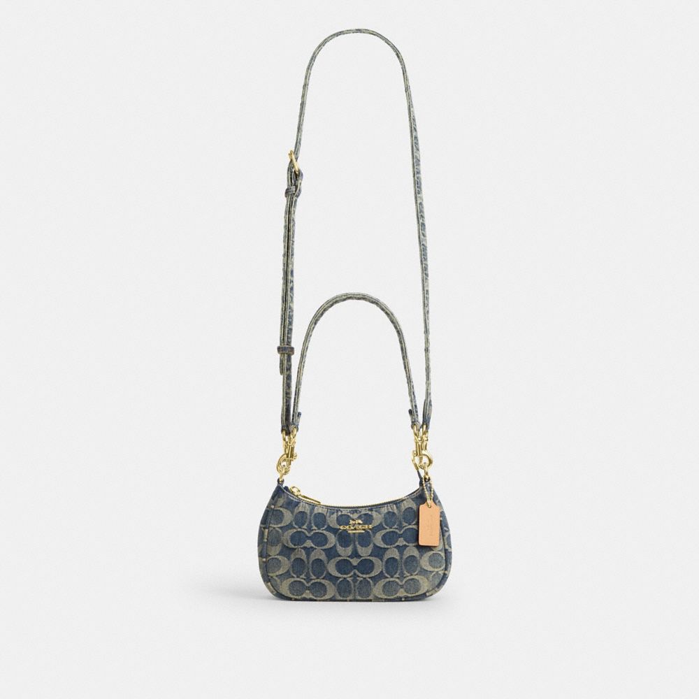 TERI MINI CROSSBODY BAG IN SIGNATURE REGENERATIVE COTTON DENIM