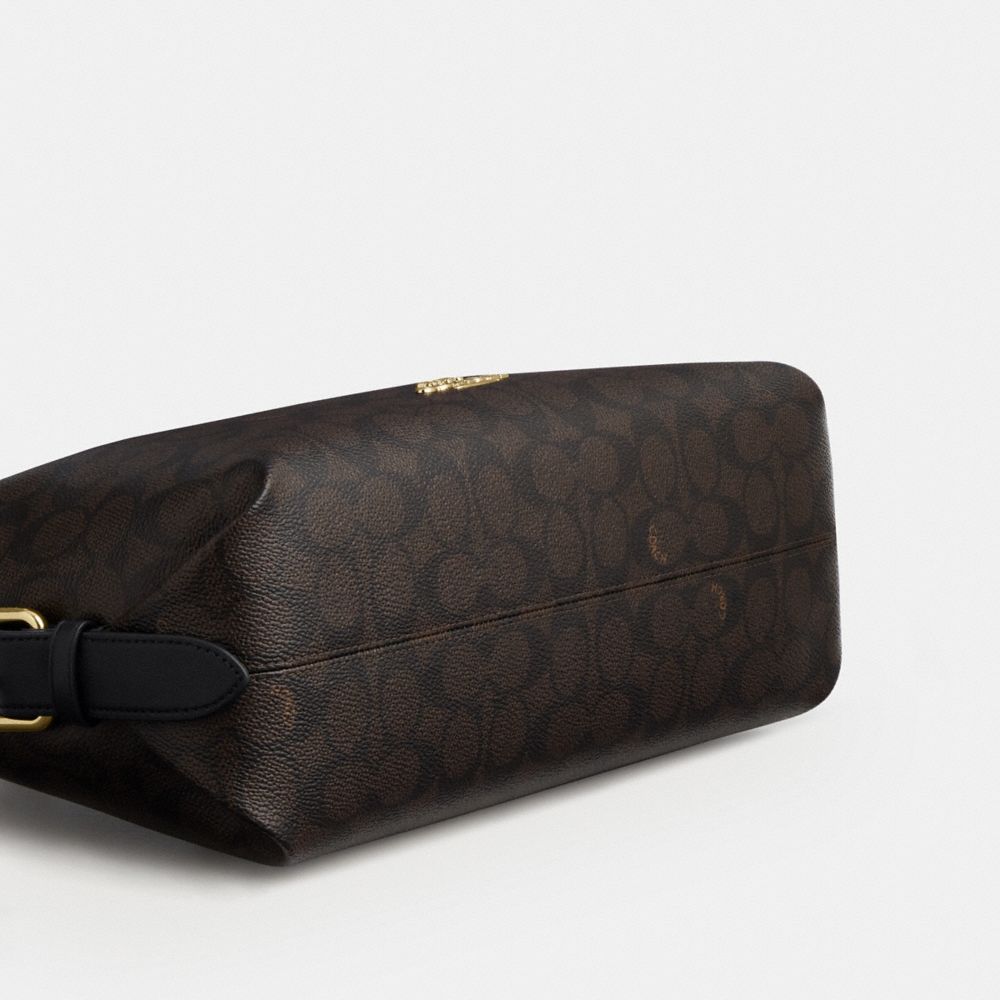 LAUREL SHOULDER BAG WITH BUCKLES IN SIGNATURE CANVAS