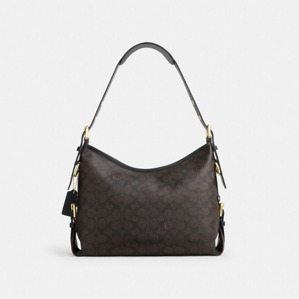 LAUREL SHOULDER BAG WITH BUCKLES IN SIGNATURE CANVAS