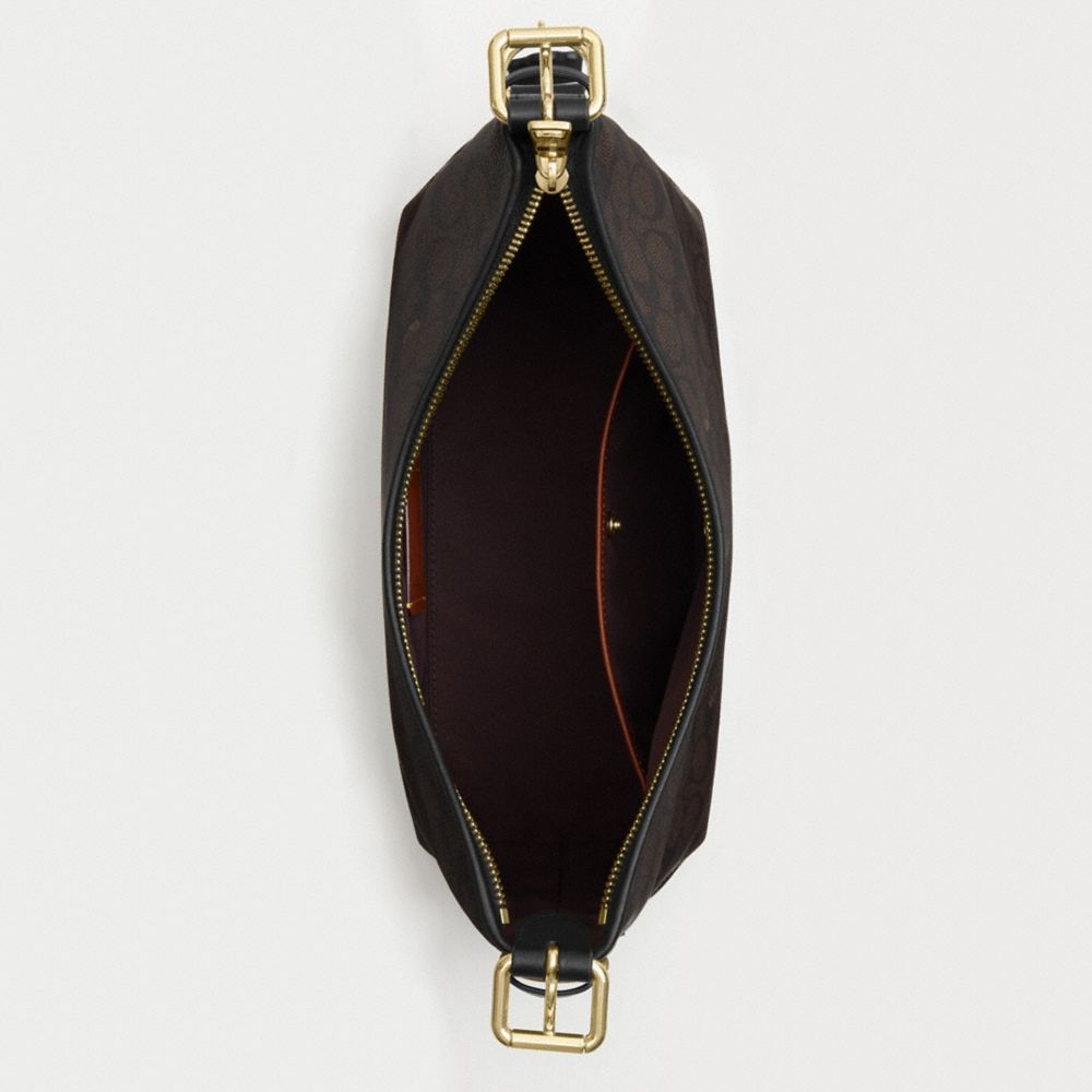 LAUREL SHOULDER BAG WITH BUCKLES IN SIGNATURE CANVAS