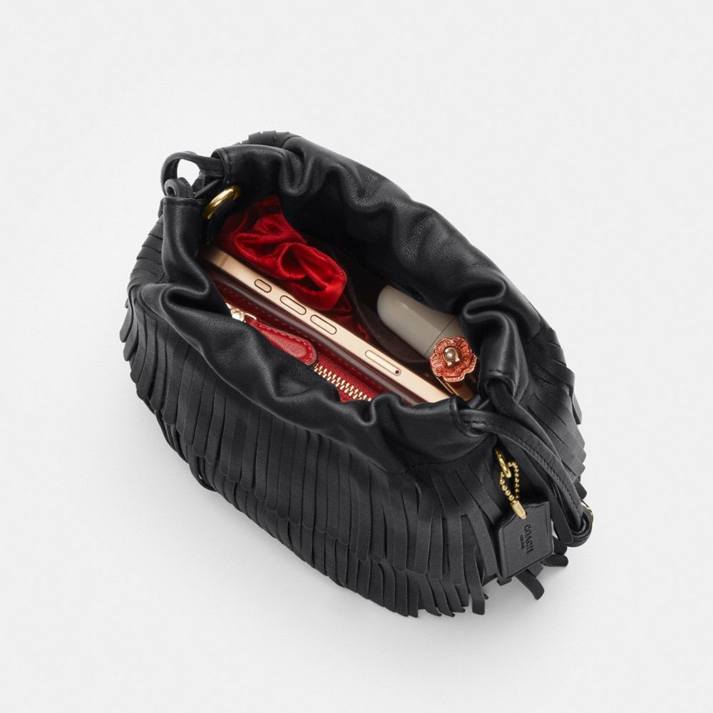 FAYE MINI DRAWSTRING BAG WITH FRINGE