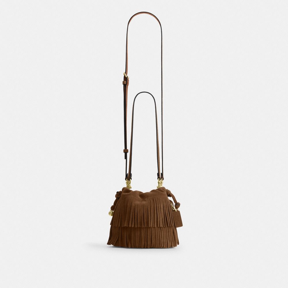 FAYE MINI DRAWSTRING BAG WITH FRINGE