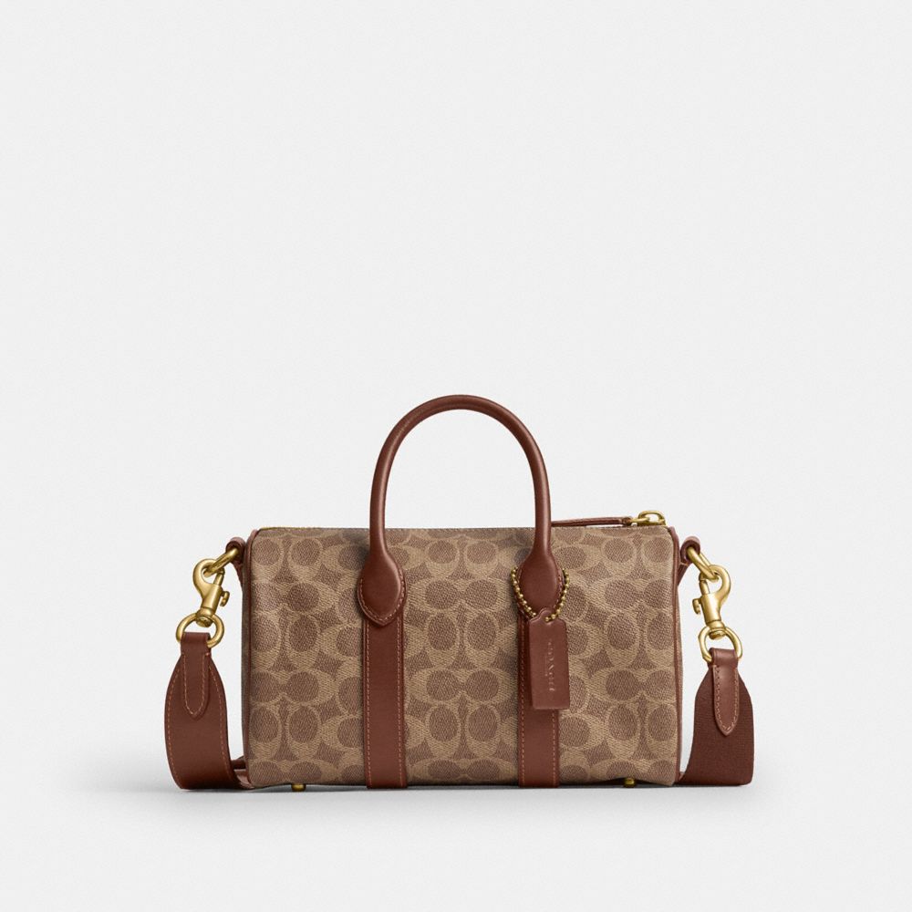 COACH®,Compass Bag 25 In Signature UpcraftedLeather,Cotton,Leather,Synthetic,Duffle Bag,Faux Leather,Logo,Sustainable,Compact,,Front View