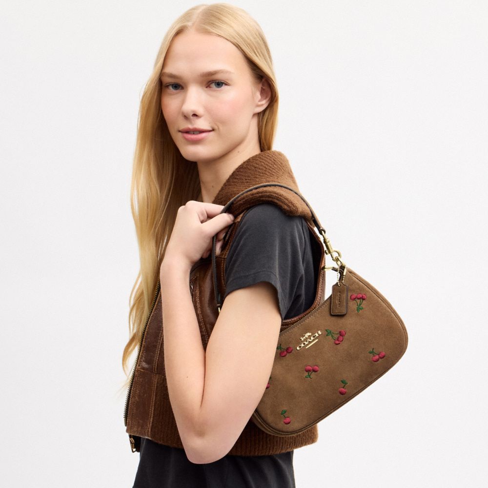 TERI SHOULDER BAG WITH CHERRY EMBROIDERY