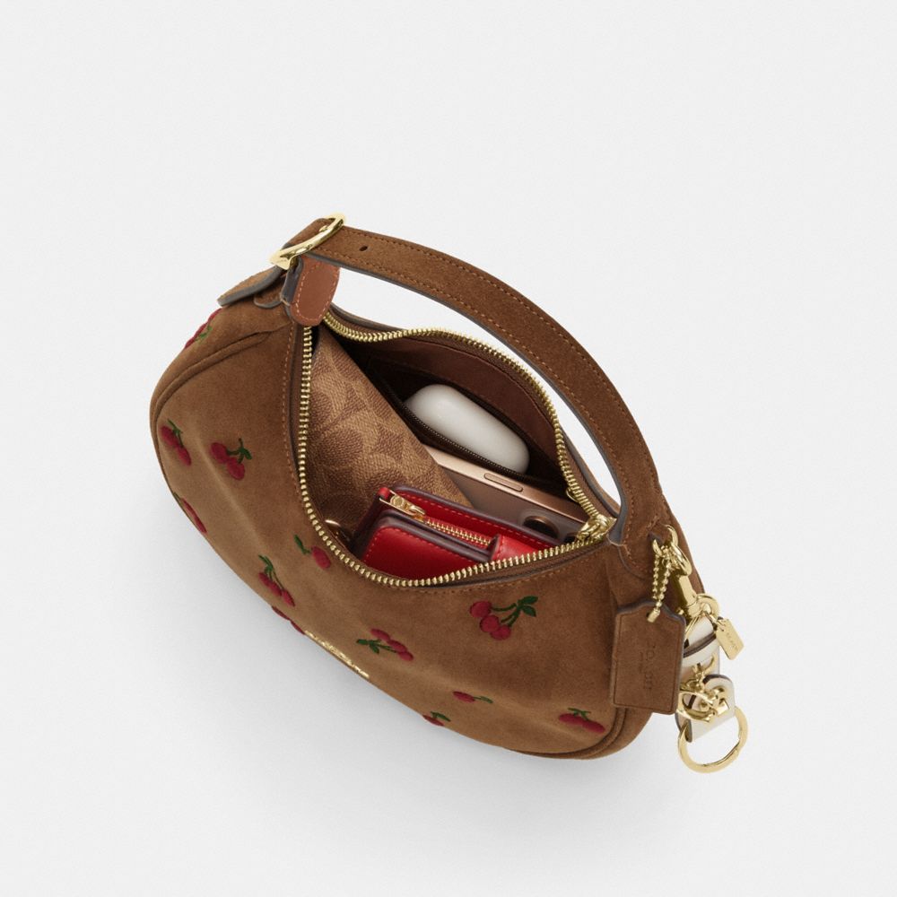 EMILY SHOULDER BAG WITH CHERRY EMBROIDERY