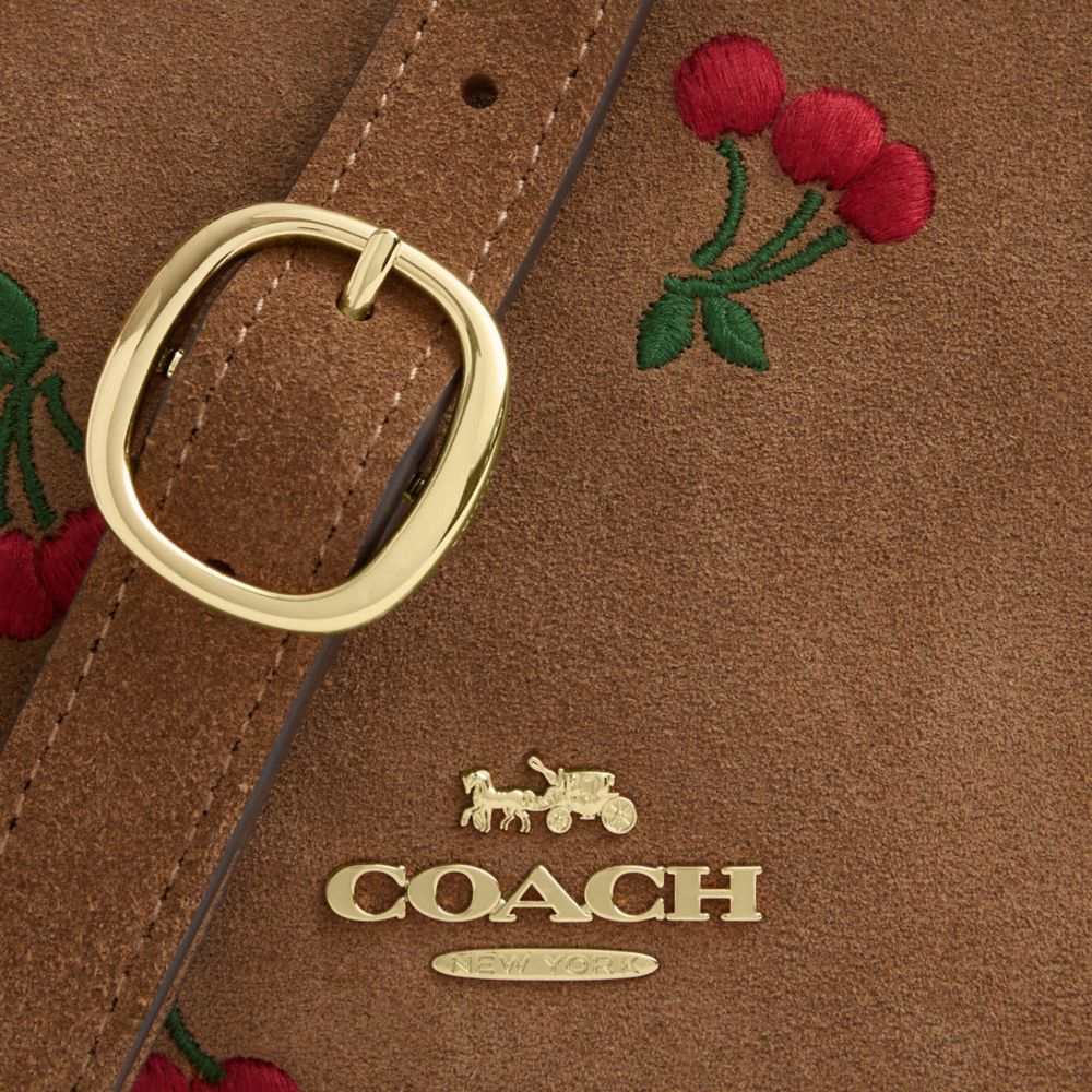 EMILY SHOULDER BAG WITH CHERRY EMBROIDERY