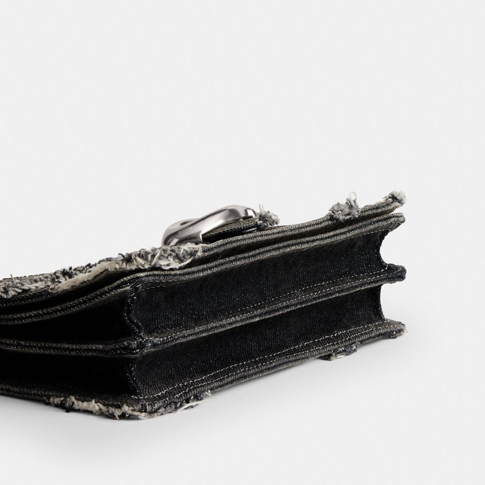 TABBY SHOULDER BAG 20 IN REGENERATIVE COTTON DENIM WITH LOVED CRYSTAL SIGNATURE