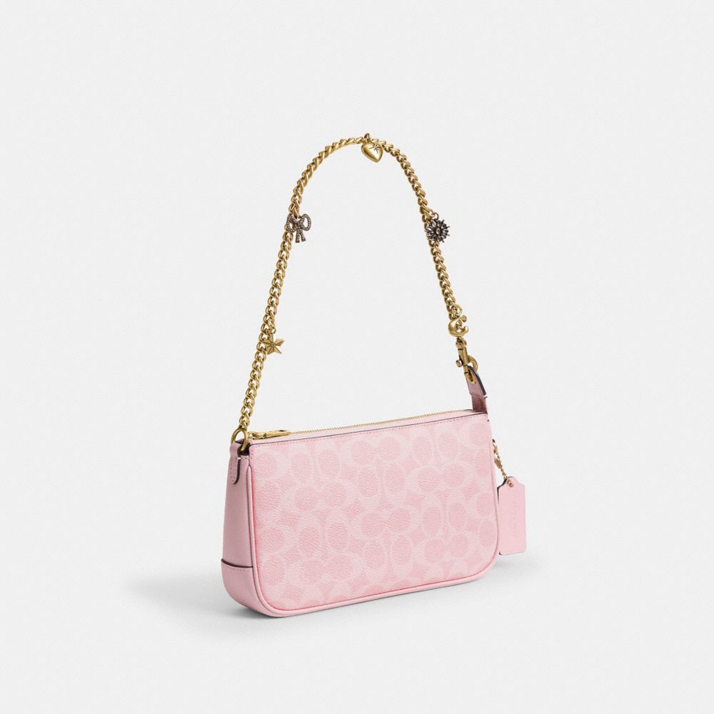 BOXED PLAZA BAG IN SIGNATURE CANVAS WITH CHARM CHAIN STRAP