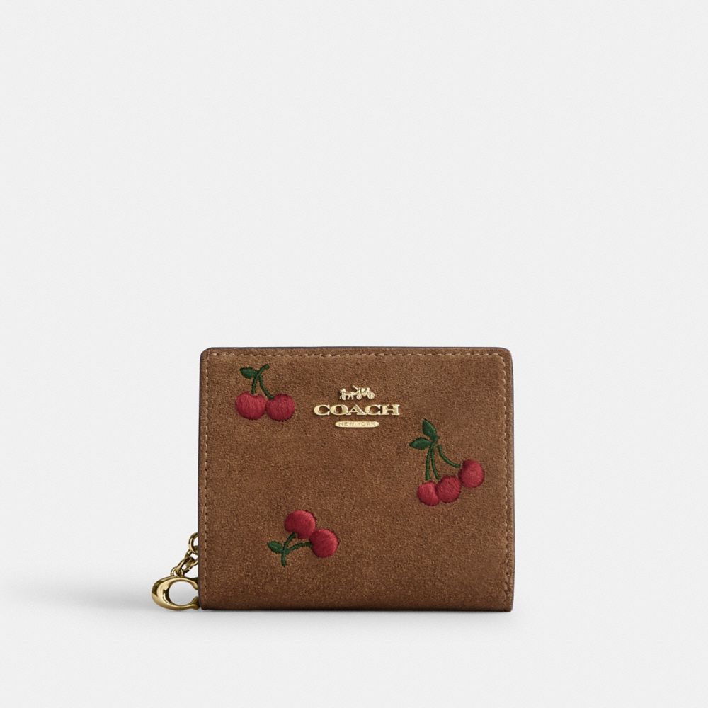 COACH®,Snap Wallet With Cherry Embroidery,,Front View
