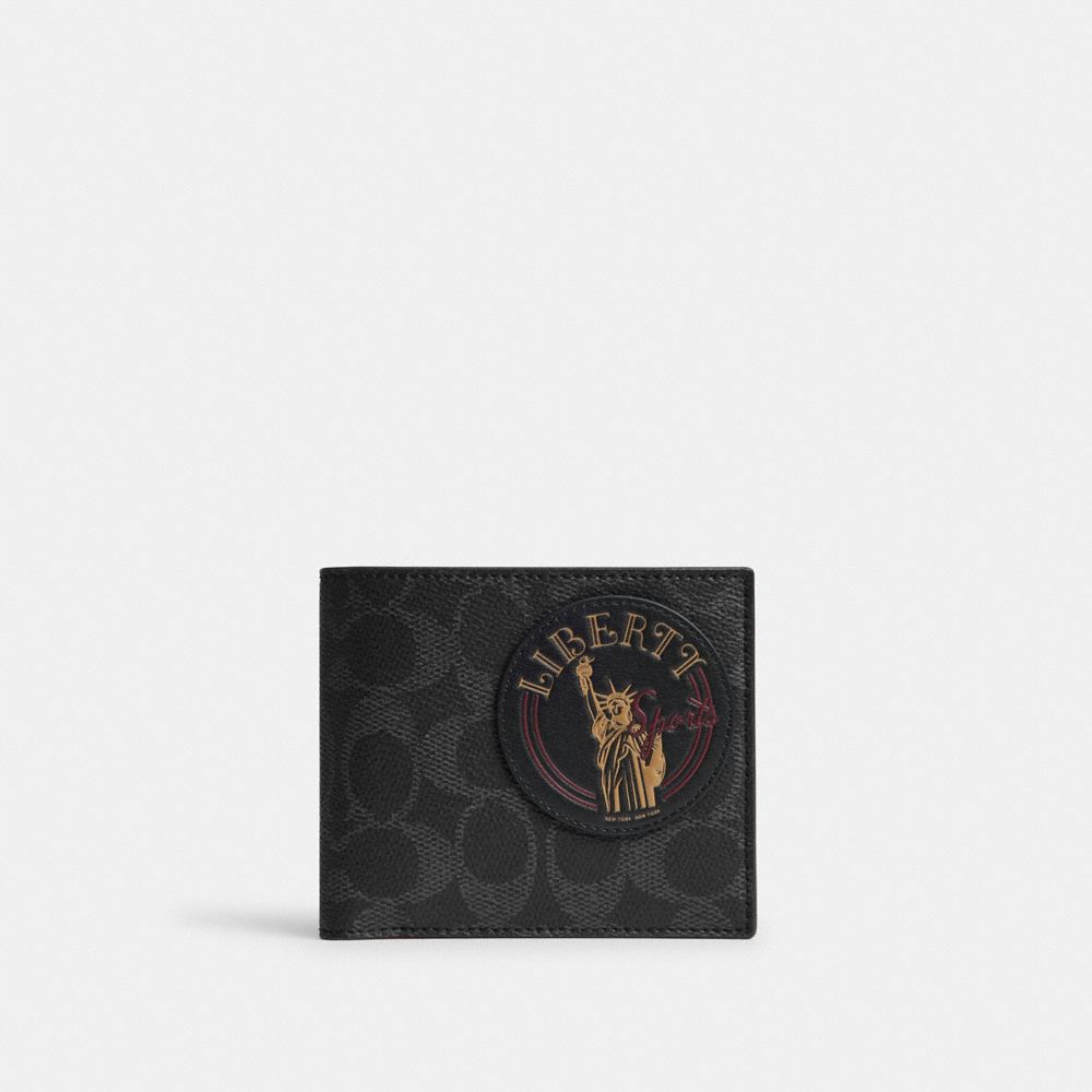 經典 SIGNATURE UPCRAFTED 皮革貼紙印花零錢皮夾