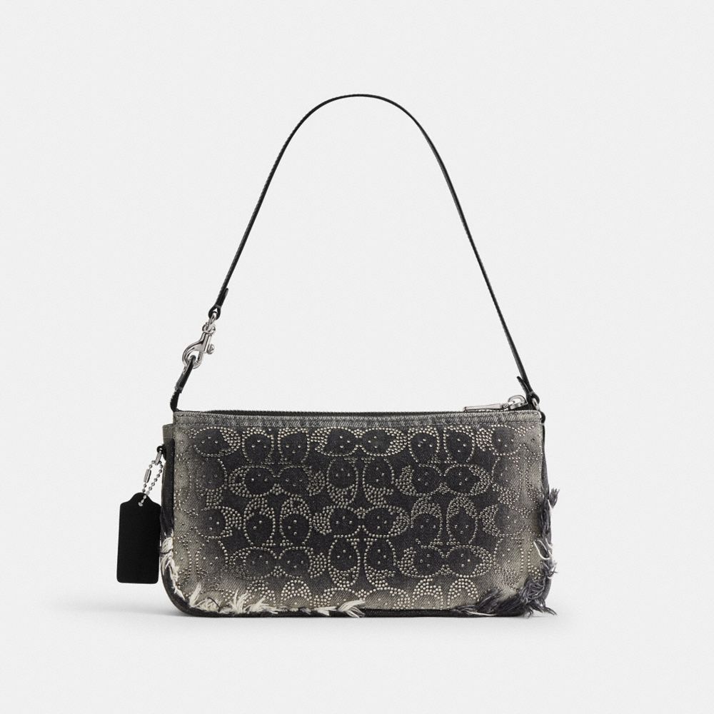 PLAZA BAG 25 IN REGENERATIVE COTTON DENIM WITH LOVED CRYSTAL SIGNATURE