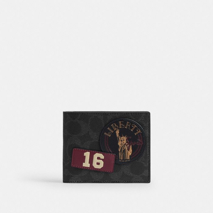 經典 SIGNATURE UPCRAFTED 皮革貼紙印花三合一皮夾