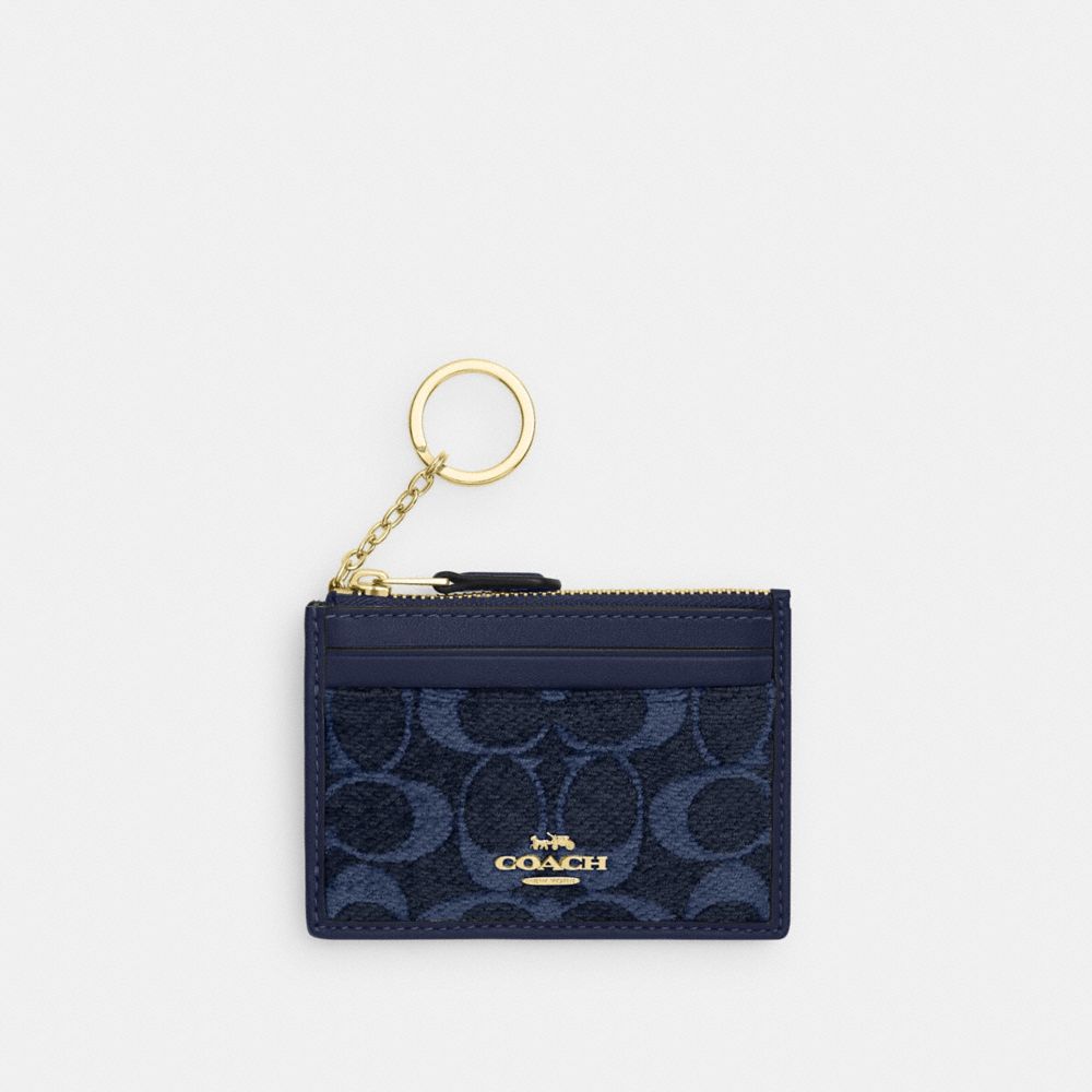 COACH®,Mini Skinny ID Case In Signature Chenille,,Front View