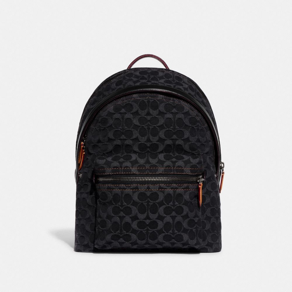 COACH CG021 Charter Backpack In Signature Denim BLACK DENIM