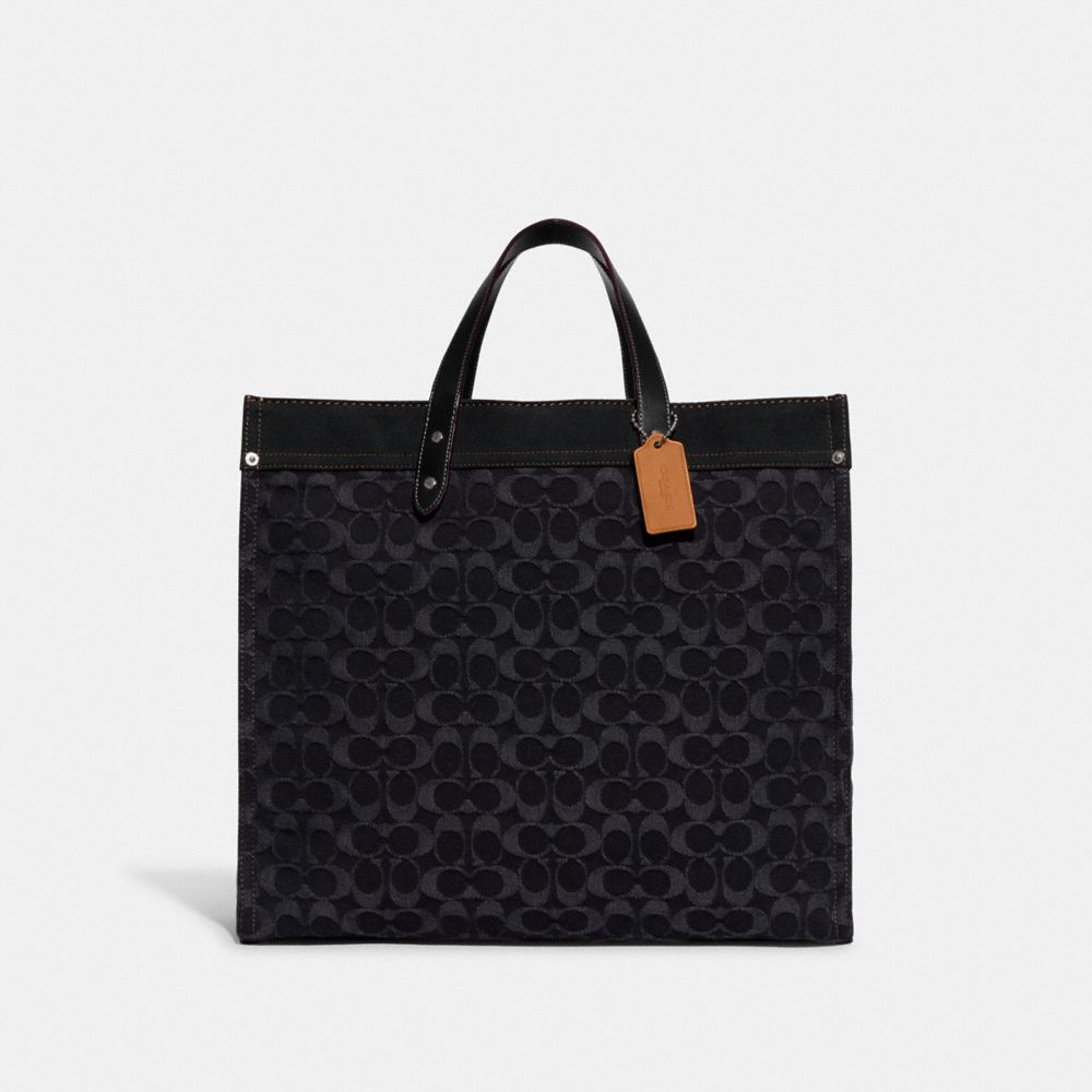 Field Tote 40 In Signature Denim - CG023 - Black Denim