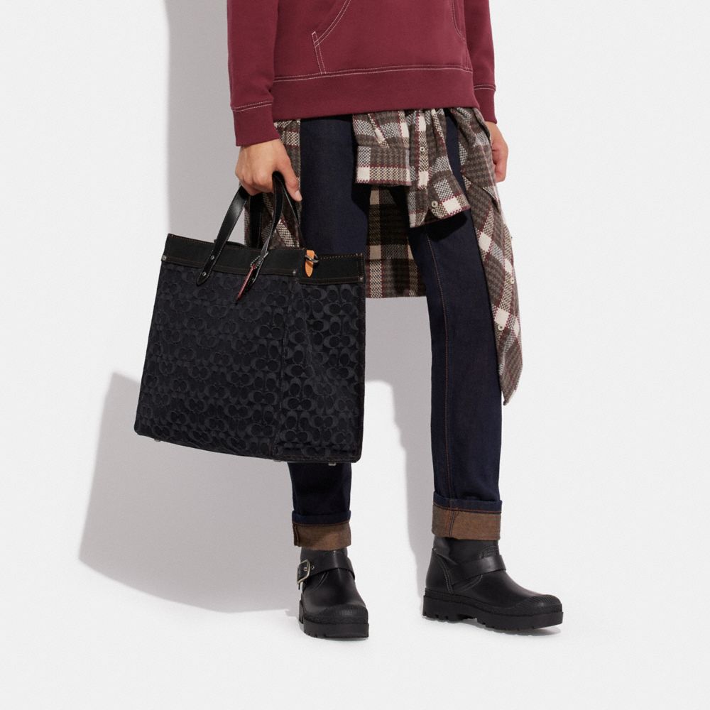 FIELD 40 經典 SIGNATURE 丹寧托特手袋