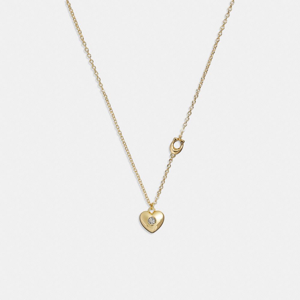 COACH CG068 Heart Pendant Necklace Gold