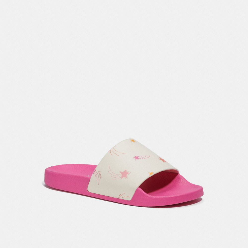 Uli Sport Slide With Shooting Star Print - CG090 - Shocking Pink