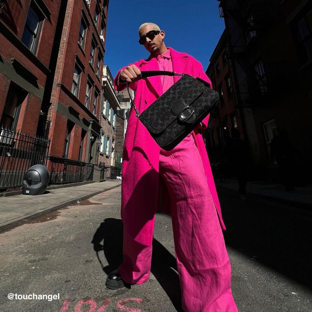 SOFT TABBY 經典 SIGNATURE 丹寧面料柔軟單肩手袋