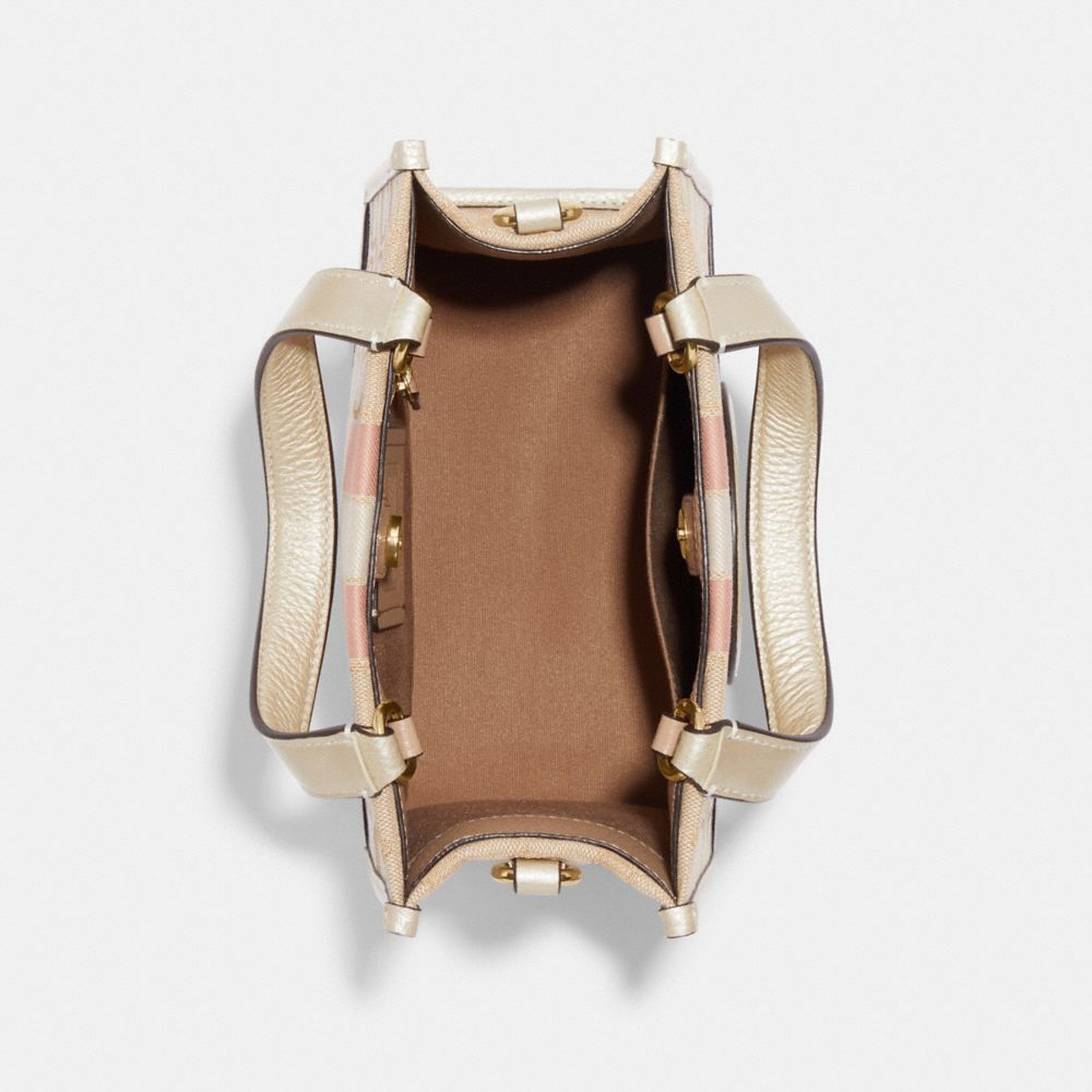 DEMPSEY TOTE 22 IN SIGNATURE JACQUARD WITH STRIPE AND COACH PATCH