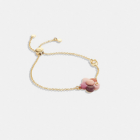 COACH CG107 Flower Charm Slider Bracelet Gold/Pink