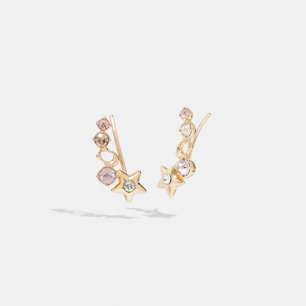 COACH CG108 Signature Star Burst Stud Earrings GOLD/PINK