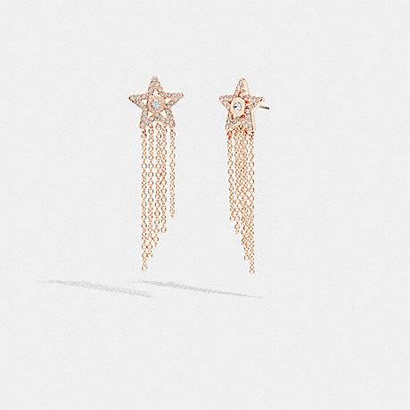 COACH CG110 Signature Star Fringe Earrings Rose-Gold