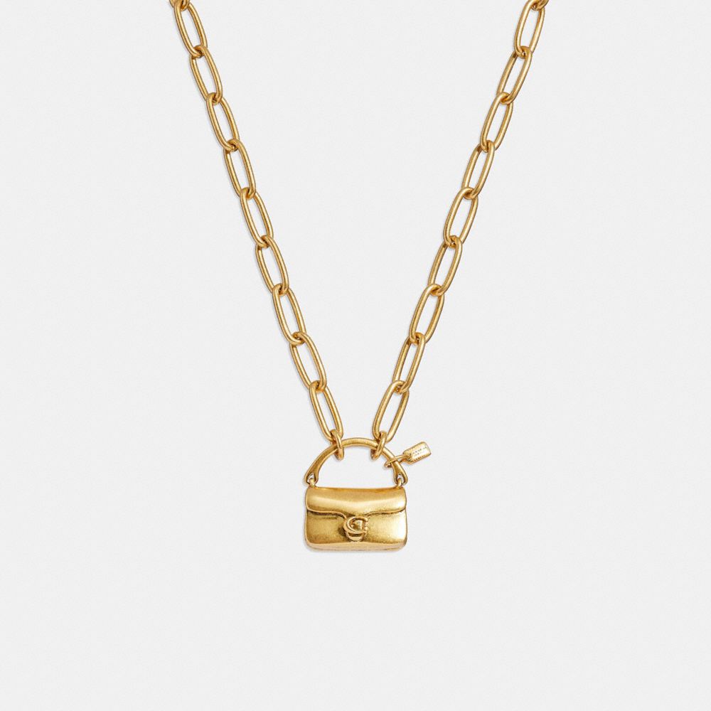 CG133 - Mini Handbag Charm Chain Necklace Gold