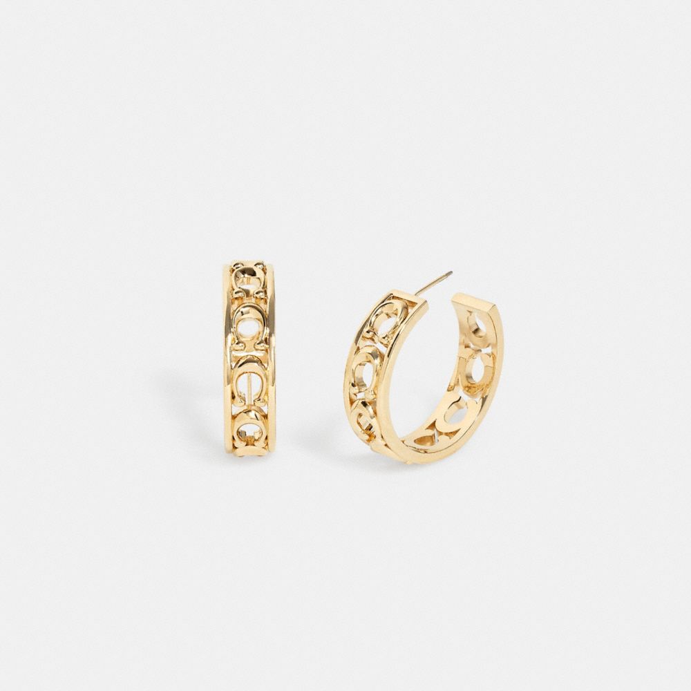 CG140 - Signature Metal Hoop Earrings Gold