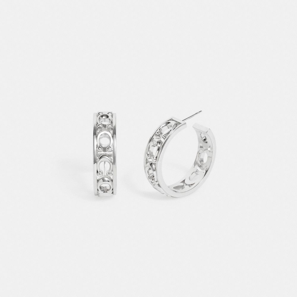 CG140 - Signature Metal Hoop Earrings Silver