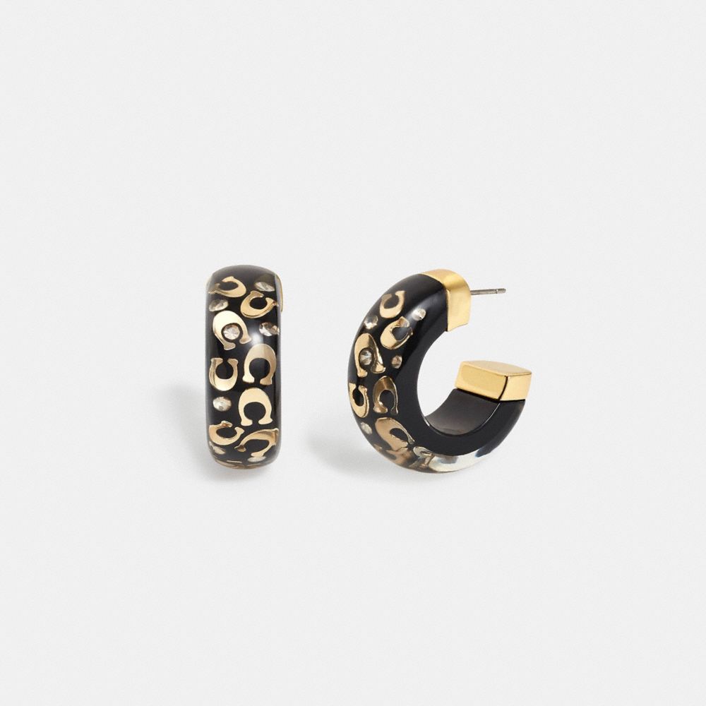 CG174 - Signature Chunky Hoop Earrings Gold/Black