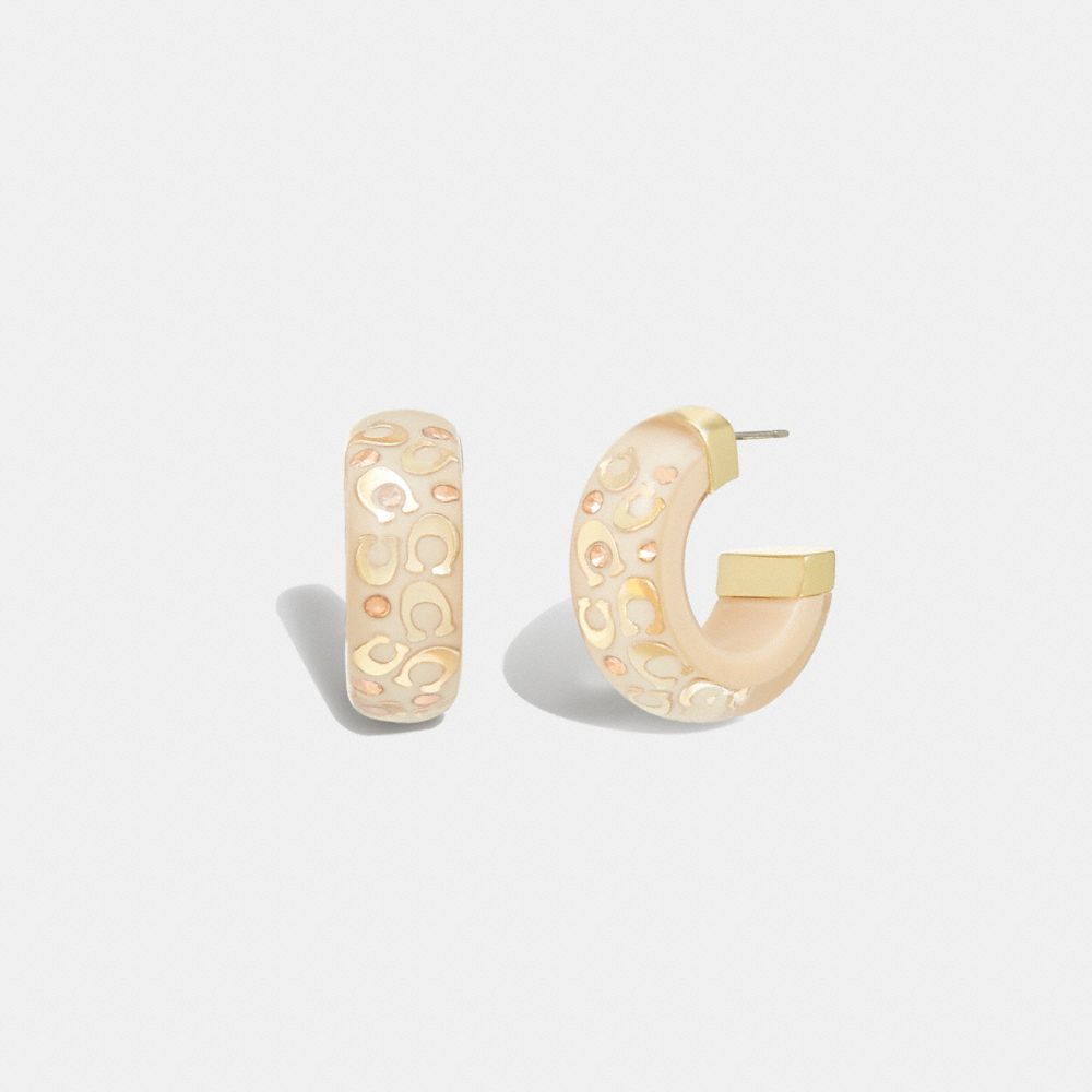 CG174 - Signature Chunky Hoop Earrings Gold/Blush