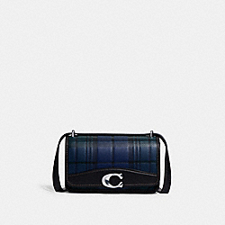 COACH CG178 Bandit Crossbody With Plaid Print SILVER/GREEN MULTI