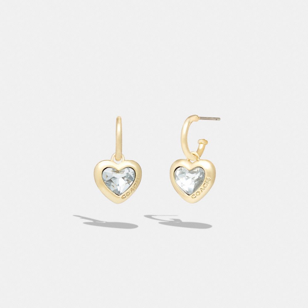CG188 - Heart Huggie Earrings Gold/Clear