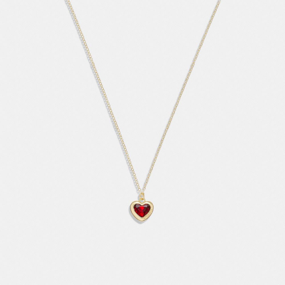 CG191 - Heart Pendant Necklace Gold/Red