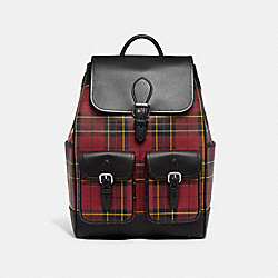 Frankie Backpack With Plaid Print - CG207 - Cherry Multi