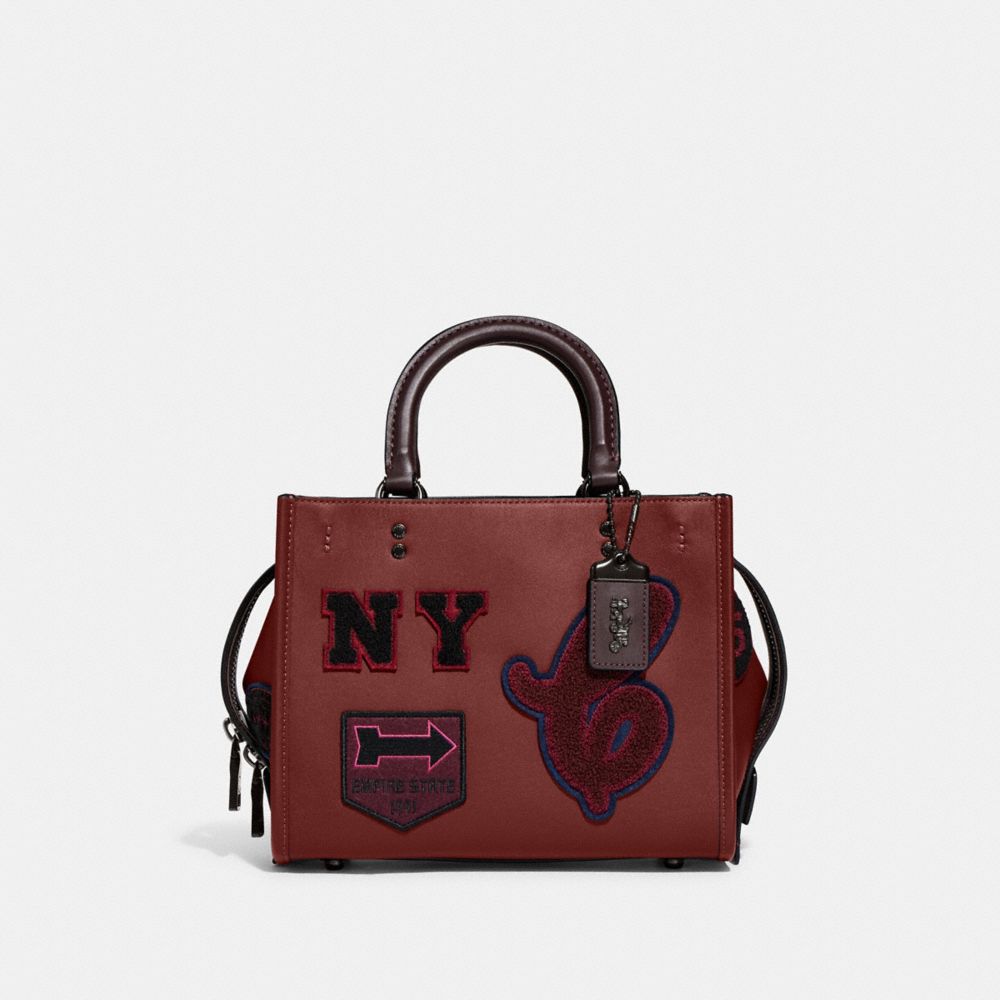 COACH CG214 Rogue 25 With Varsity Patches Pewter/Cardinal