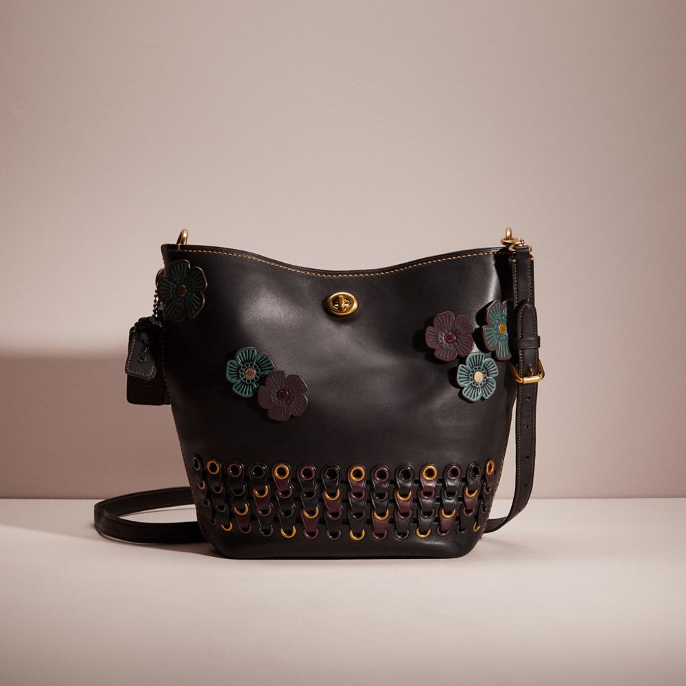 CG323 - Upcrafted Duffle Shoulder Bag With Coach Link Detail Brass/Black Multi