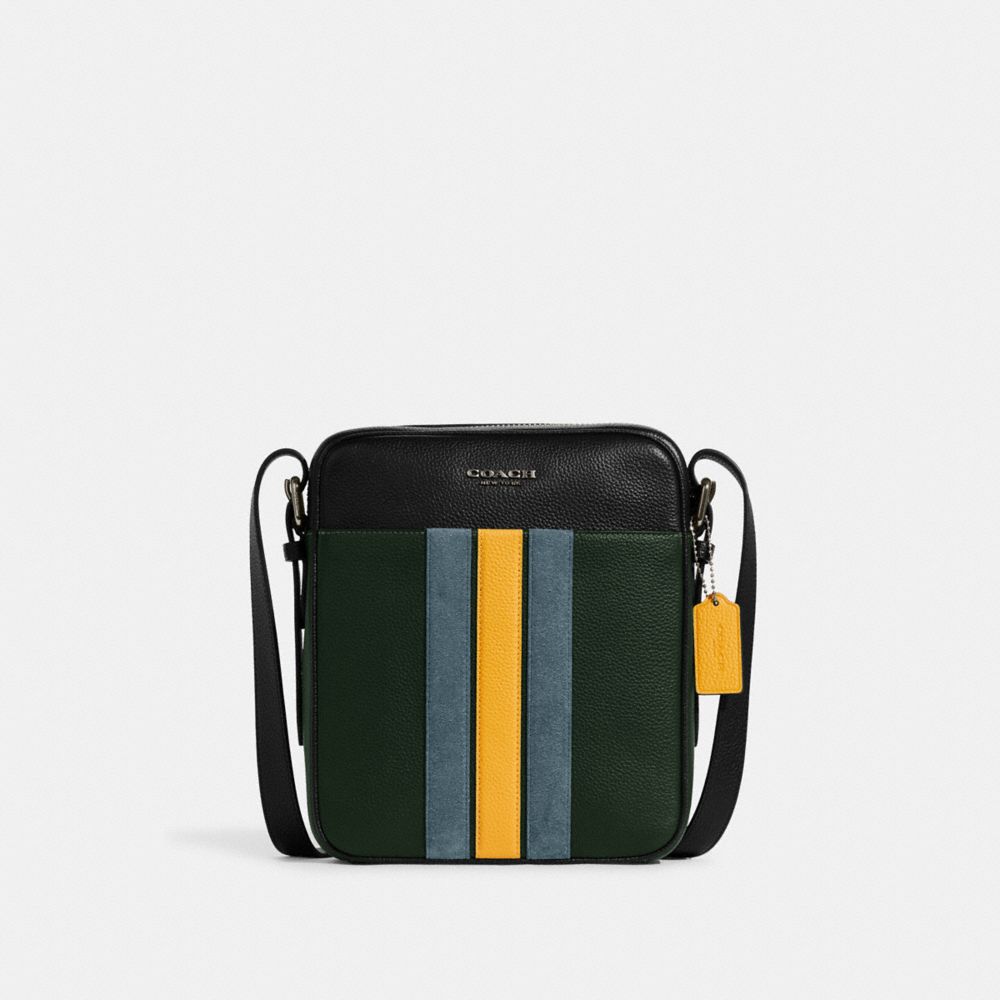 Hudson Crossbody 21 With Varsity Stripe - CG471 - QB/Amazon Green/Denim Multi