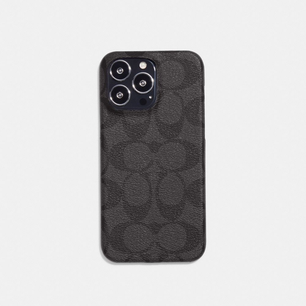 COACH CG511 Iphone 14 Pro Max Case In Signature Canvas GRAPHITE