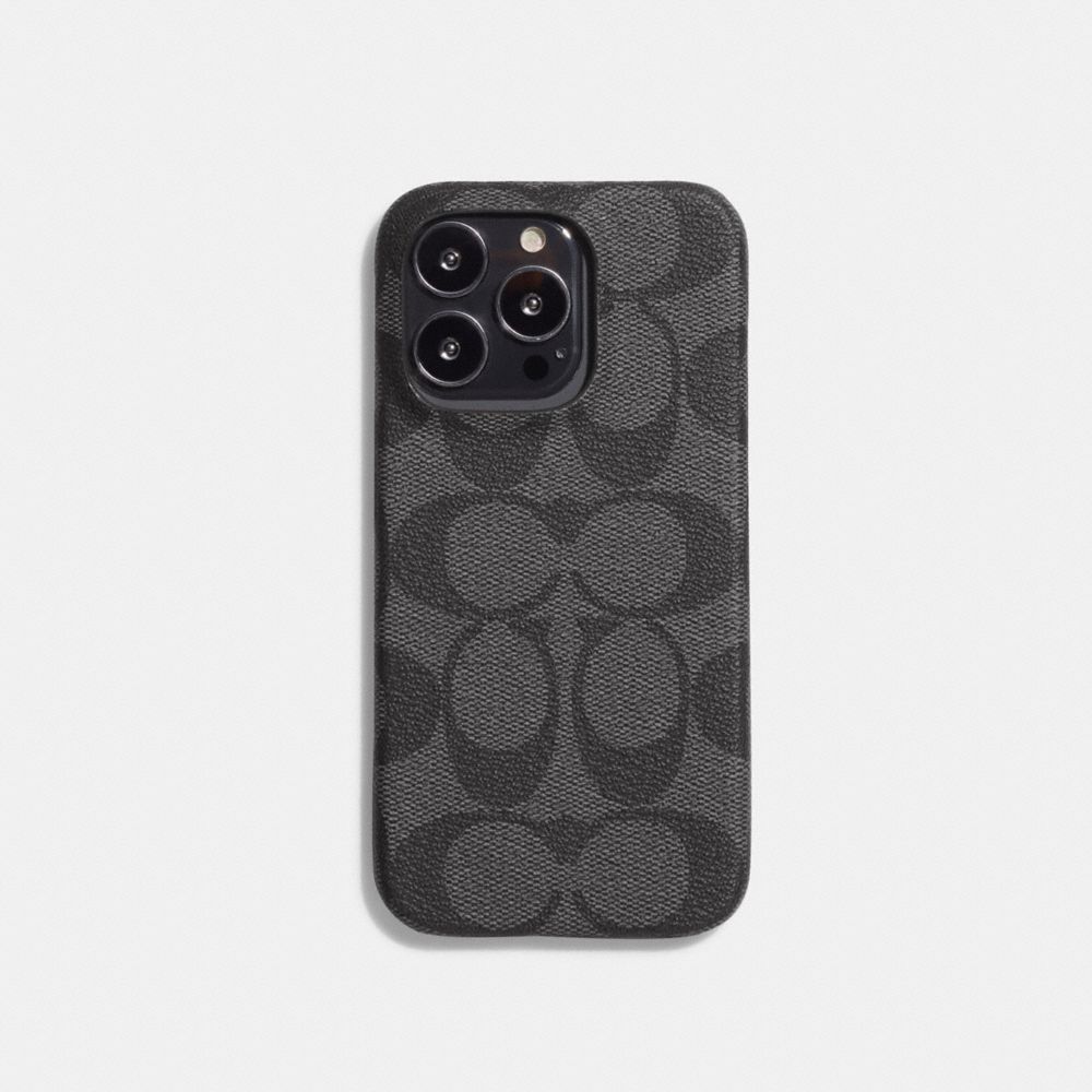 COACH CG512 Iphone 14 Pro Case In Signature Canvas Graphite